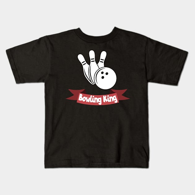 Bowling king Kids T-Shirt by maxcode